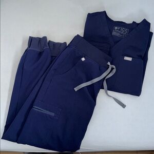 Figs Navy Blue Scrub Set